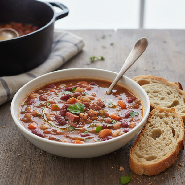 Savory Ham and Hearty Bean Soup recipe
