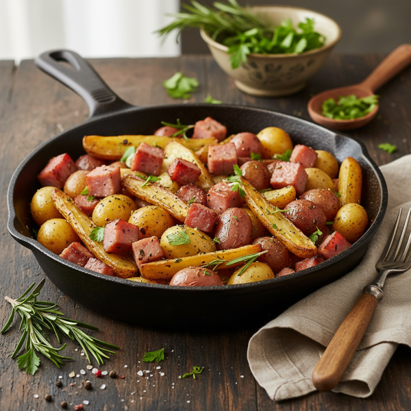 Savory Ham and Herb Potato Medley recipe