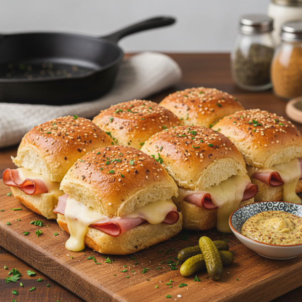 Savory Ham and Swiss Sliders recipe
