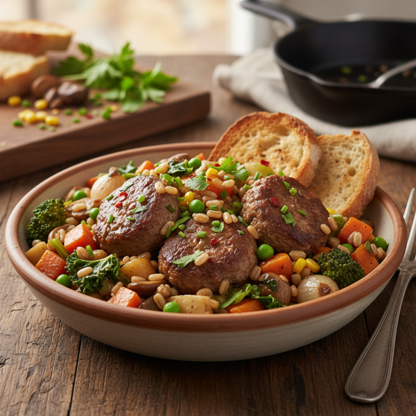 Savory Hamburger Barley Vegetable Medley recipe