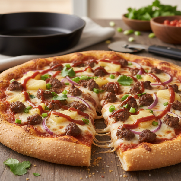 Savory Hamburger Pineapple Pizza Delight recipe