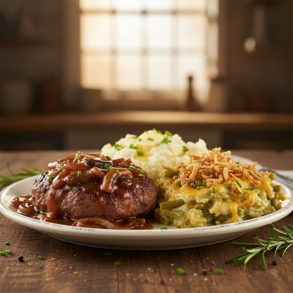 Savory Hamburger and Green Bean Casserole with Creamy Mashed Potatoes recipe