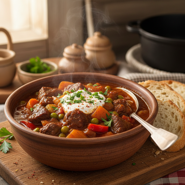 Savory Hearty Beef and Veggie Goulash recipe