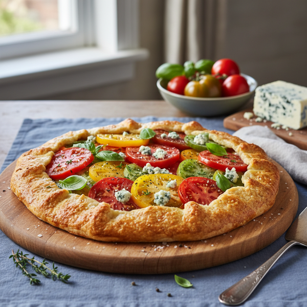 Savory Heirloom Tomato & Blue Cheese Galette recipe