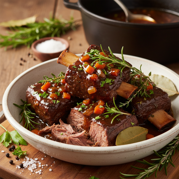 Savory Herb-Braised Beef Short Ribs recipe