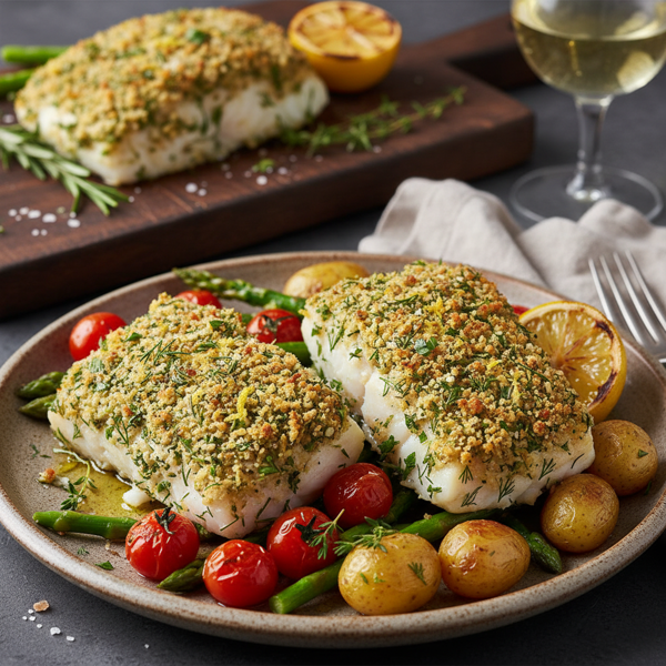Savory Herb-Crusted Baked Cod recipe