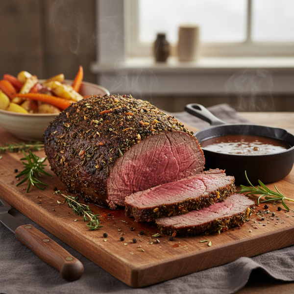Savory Herb-Crusted Bison Sirloin Tip Roast recipe