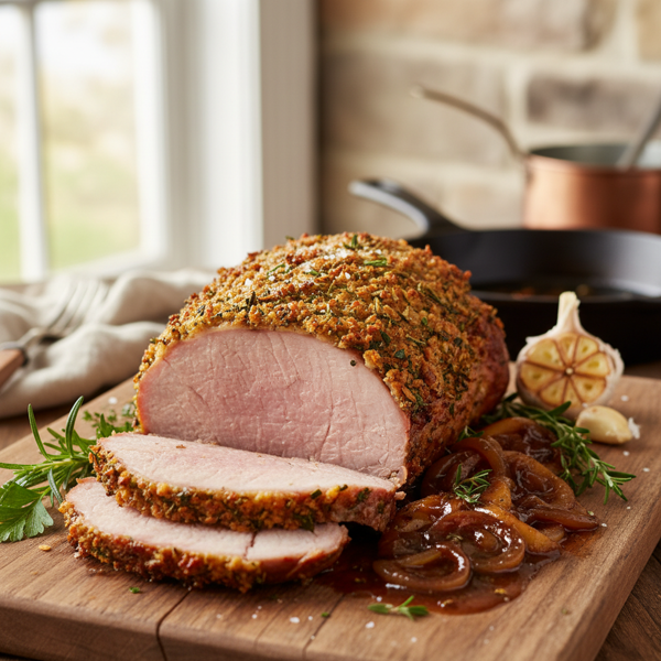 Savory Herb-Crusted Roast Pork Loin recipe
