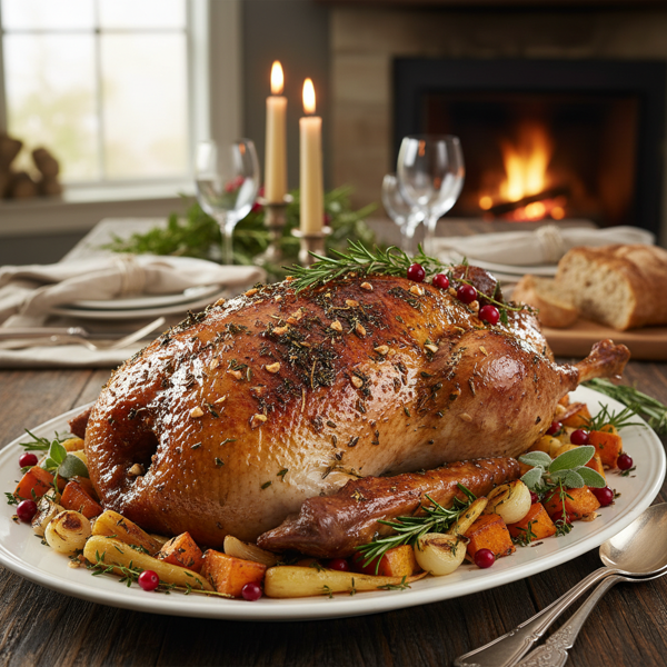 Savory Herb-Glazed Roast Goose recipe