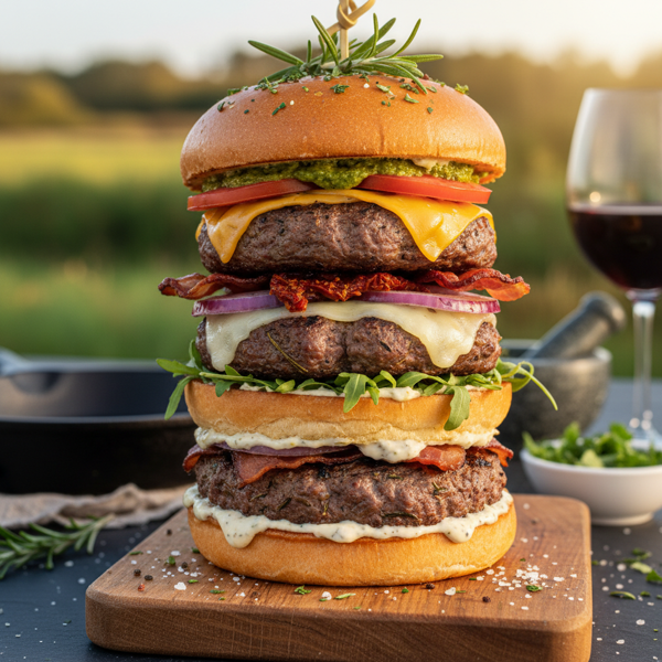 Savory Herb-Infused Beef Burgers recipe