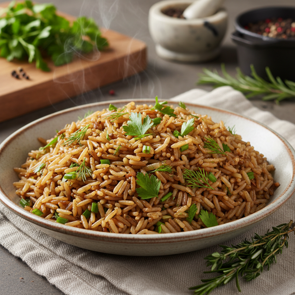 Savory Herb-Infused Brown Rice Pilaf recipe