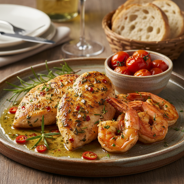 Savory Herb-Infused Chicken and Shrimp Delight recipe