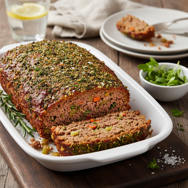 Savory Herb-Infused Low Sodium Meatloaf recipe