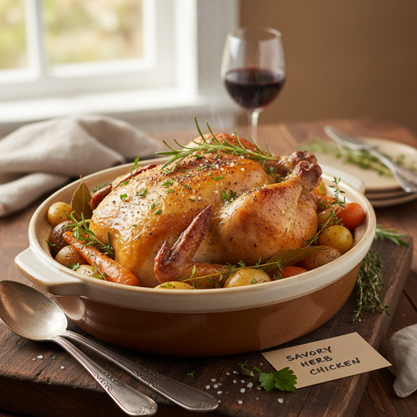 Savory Herb-Infused Slow Cooker Chicken recipe