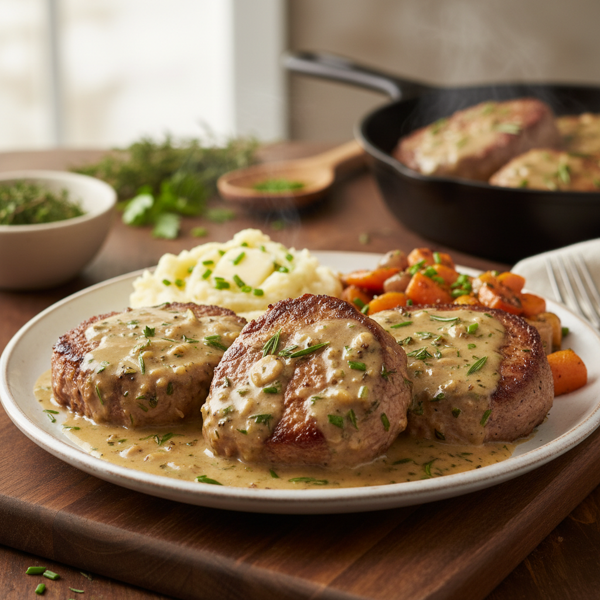 Savory Herb-Infused Smothered Cube Steaks recipe