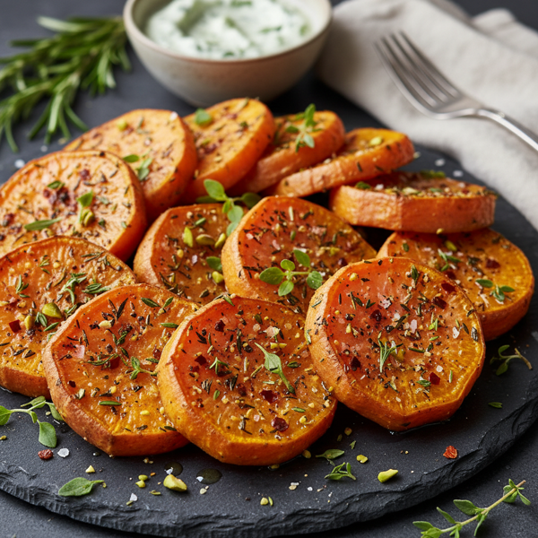 Savory Herb-Infused Sweet Potato Rounds recipe