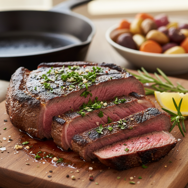 Savory Herb-Marinated Flat Iron Steak recipe