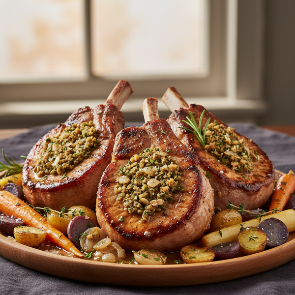 Savory Herb-Stuffed Pork Chops recipe