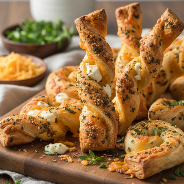 Savory Herb Cheese Twists recipe