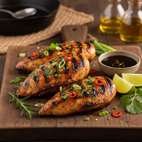 Savory Herb and Soy Marinated Chicken Breasts recipe