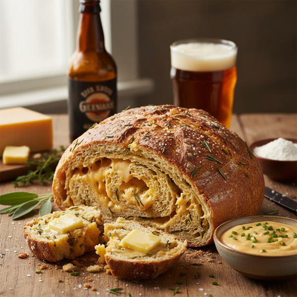 Savory Herbed Beer Cheese Loaf recipe
