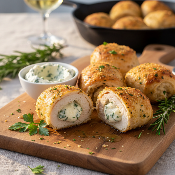Savory Herbed Chicken Rolls with Creamy Boursin Filling recipe