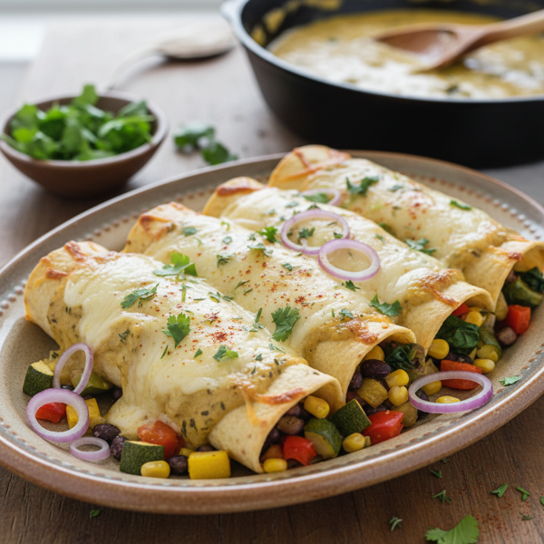 Savory Herbed Veggie Enchiladas recipe