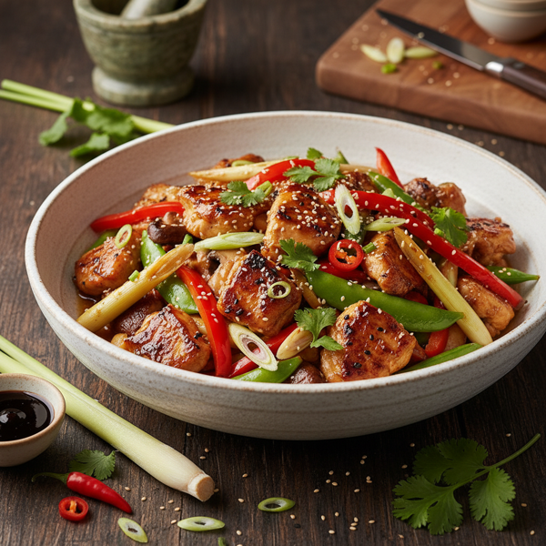 Savory Hoisin Chicken with Lemongrass and Veggies recipe