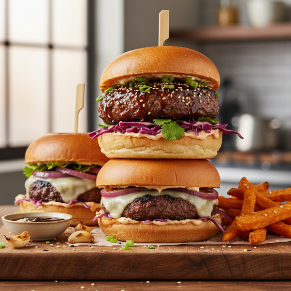 Savory Hoisin Garlic Beef Burgers recipe