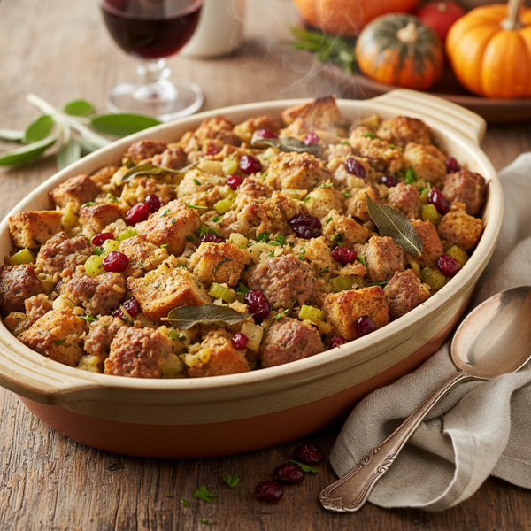 Savory Holiday Sausage Stuffing recipe