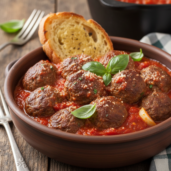 Savory Homemade Meatballs in Marinara recipe