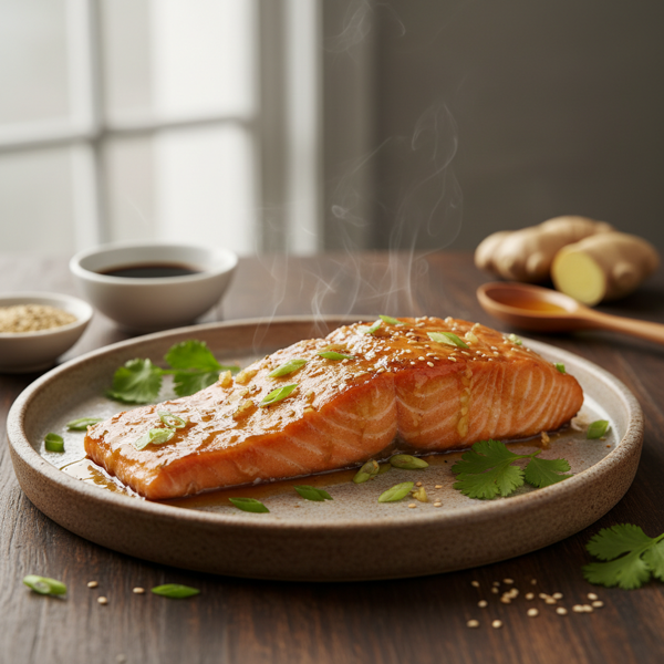 Savory Honey-Ginger Glazed Salmon recipe