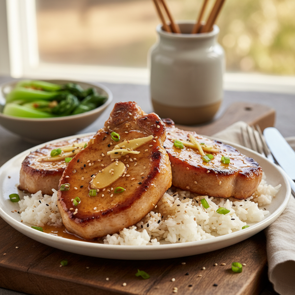 Savory Honey-Ginger Pork Chops recipe