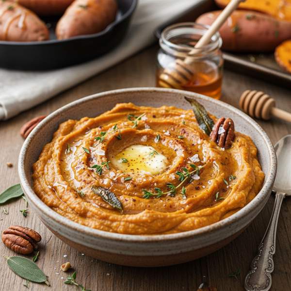 Savory Honey-Glazed Sweet Potato Purée recipe