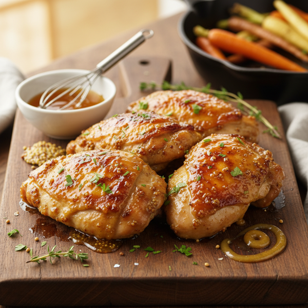 Savory Honey-Mustard Glazed Chicken Thighs recipe