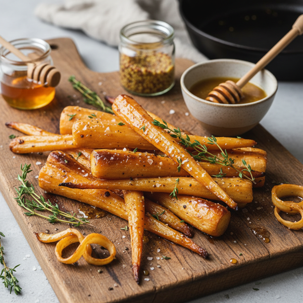 Savory Honey-Mustard Roasted Parsnips recipe