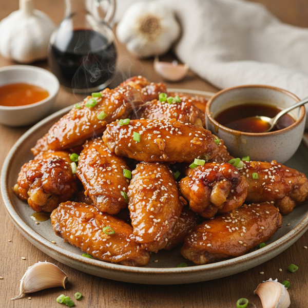Savory Honey-Soy Garlic Chicken Wings recipe