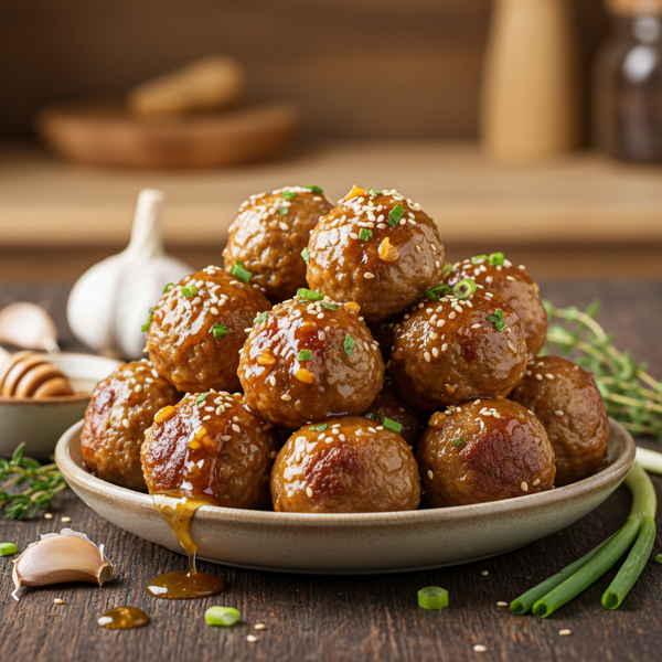 Savory Honey Garlic Glazed Meatballs recipe
