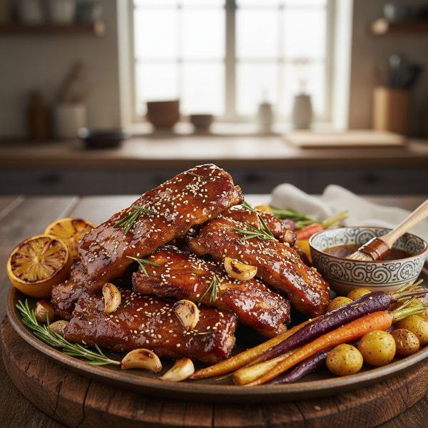 Savory Honey Garlic Glazed Pork Ribs recipe
