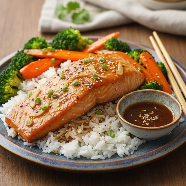 Savory Honey Ginger Teriyaki Salmon recipe
