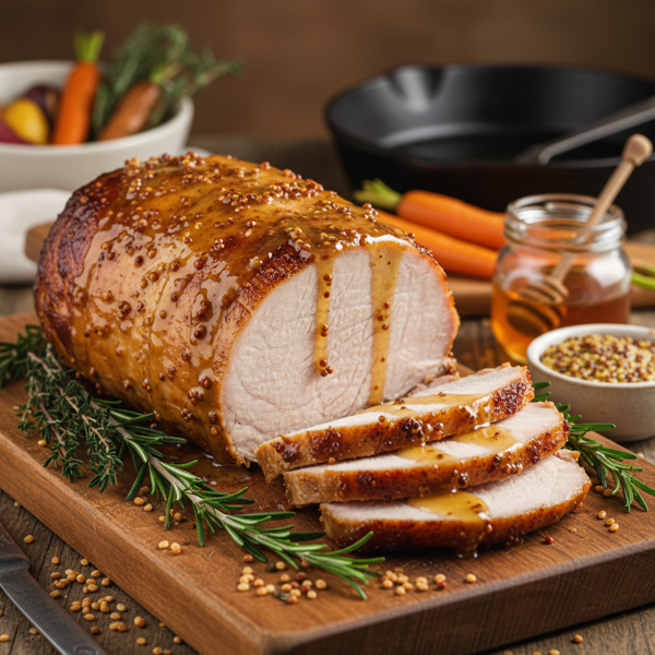 Savory Honey Mustard Glazed Pork Loin recipe