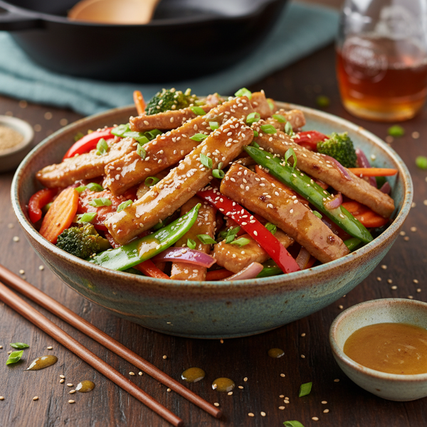 Savory Honey Mustard Glazed Pork Stir-Fry recipe