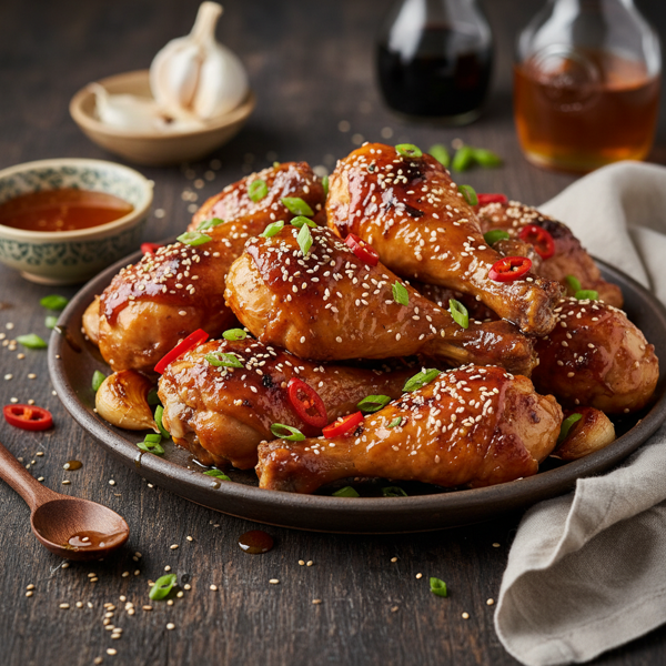 Savory Honey Soy Garlic Drumsticks recipe