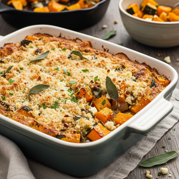 Savory Hubbard and Butternut Squash Casserole recipe