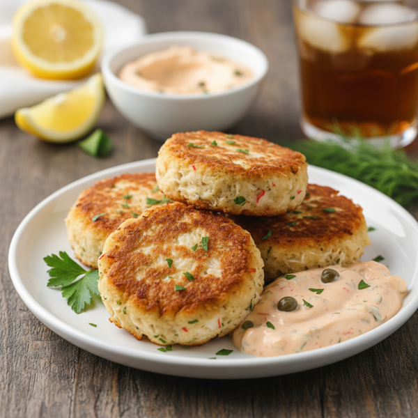Savory Imitation Crab Cakes with Zesty Remoulade recipe