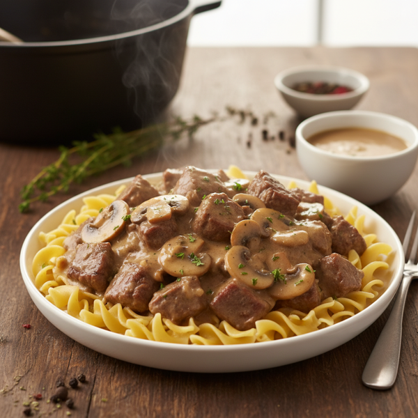 Savory Instant Pot Beef Tips with Mushroom Gravy recipe