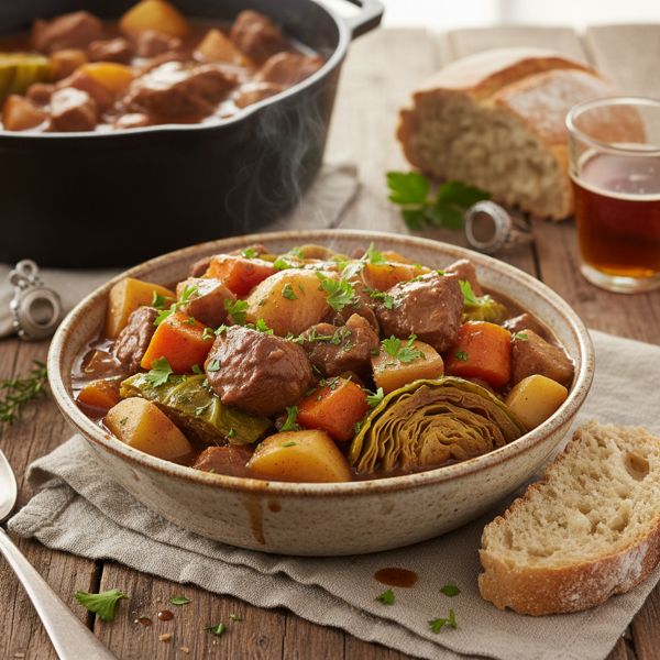 Savory Irish Lamb Stew with Cabbage recipe