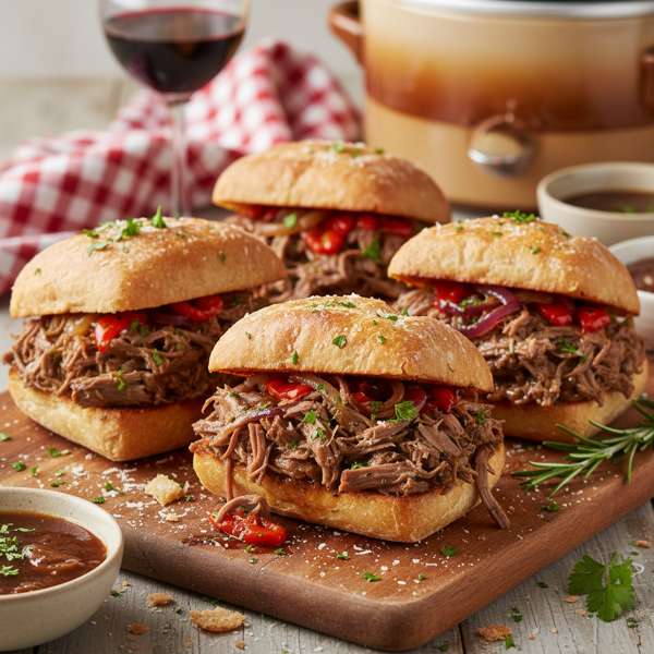 Savory Italian-Style Roast Beef Sandwiches (Slow Cooker) recipe