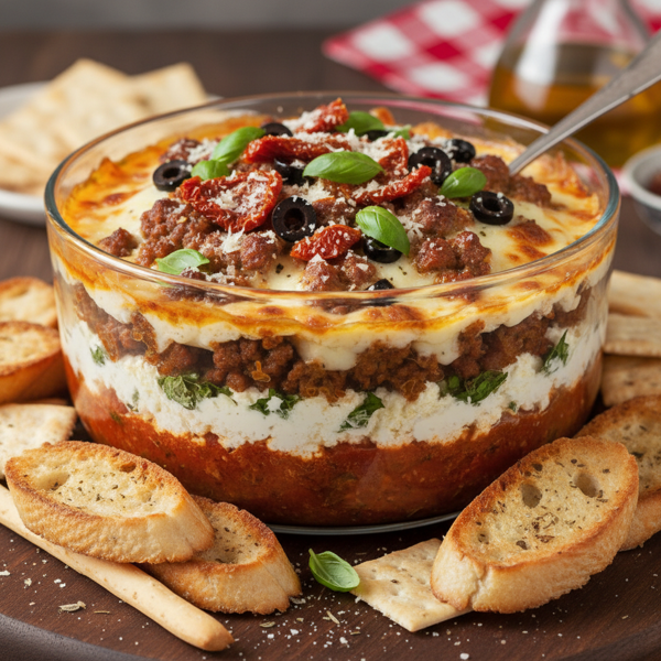 Savory Italian Five-Layer Dip recipe