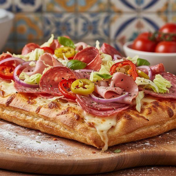 Savory Italian Hoagie-Style Pizza recipe